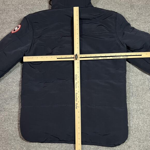 Canada Goose Parka Jacket Mens Medium Blue Hooded Down Insulated Winter 4595K - Picture 12 of 14